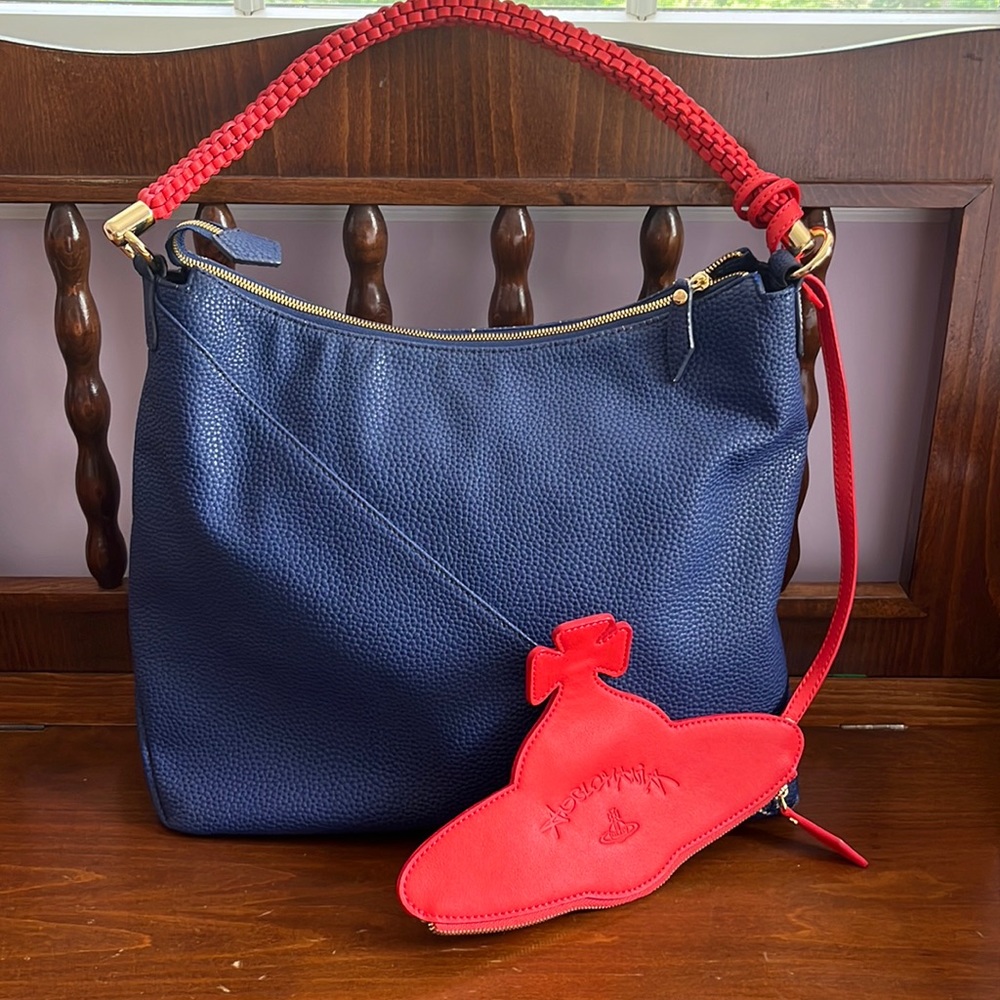 Vivienne Westwood Anglomania blue leather bag